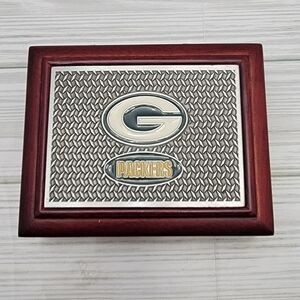 NFL Football Green Bay Packers Wooden Jewelry/Trinket Box LOGO